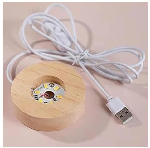 3D Galaxy Crystal Ball Night Lamp, Creative Engraved USB Table LED Wooden Crystal Ball for Home Decoration