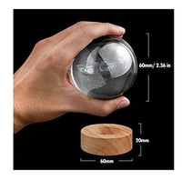 3D Galaxy Crystal Ball Night Lamp, Creative Engraved USB Table LED Wooden Crystal Ball for Home Decoration
