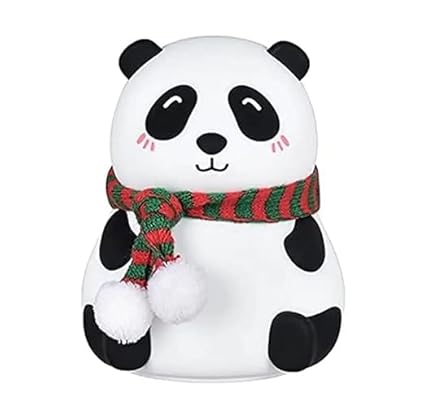 Rechargeable 7-Color LED Changing Panda Night Light, White