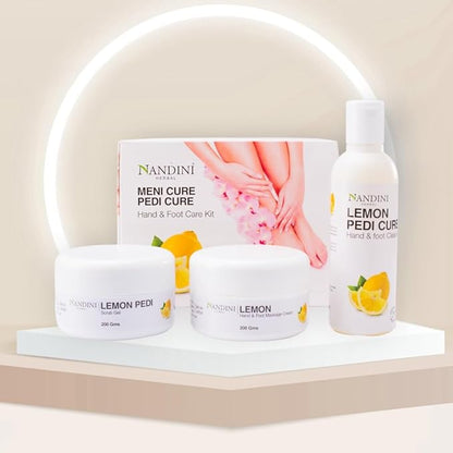 Manicure Pedicure Kit with lemon extract Meni Cure Pedi Cure Hand and Foot Care Kit, 400g + 200ml