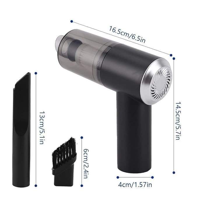 Portable Handheld Vacuum Cleaner – Cordless USB Rechargeable Car Vacuum with Powerful Suction