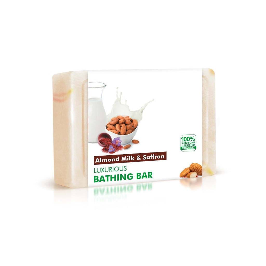 Almond Milk & Saffron Luxurious Bathing Bar, 125 gm