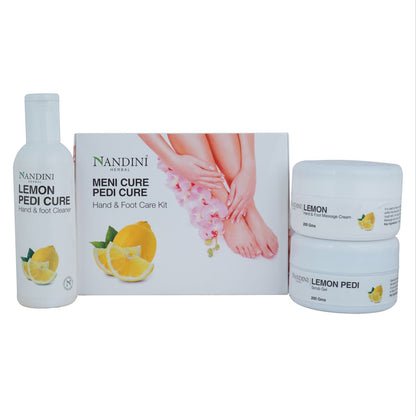 Manicure Pedicure Kit with lemon extract Meni Cure Pedi Cure Hand and Foot Care Kit, 400g + 200ml