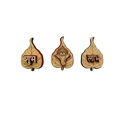Wooden Shubh Labh Wall Hanging with Ganesh Design
