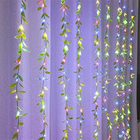 Artificial Leaf Curtain LED String Lights, 200 LEDs, Multicolor
