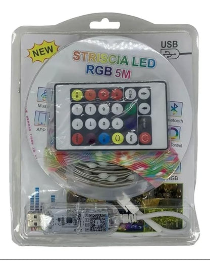 Waterproof Multicolor LED Strip Lights with Remote Control – USB Powered, Multicolor
