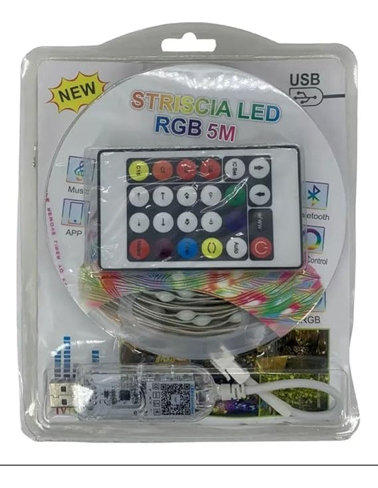 Waterproof Multicolor LED Strip Lights with Remote Control – USB Powered, Multicolor