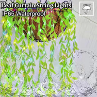 Artificial Leaf Curtain LED String Lights, 200 LEDs, Multicolor