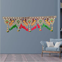 Traditional Multi Zula Pearl Plastic Beads Handmade Door Hanging 37 Inche's, Multicolor