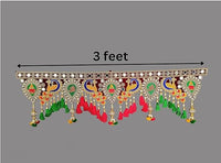 Traditional Multi Zula Pearl Plastic Beads Handmade Door Hanging 37 Inche's, Multicolor