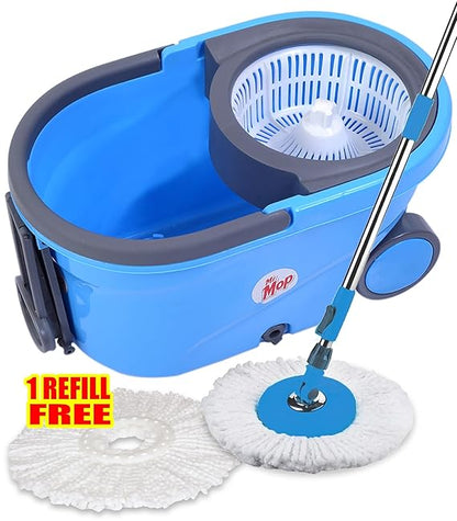 360 Degree Round Spin Bucket Mop for Floor Cleaning with Rod Stick