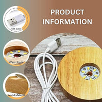 3D Galaxy Crystal Ball Night Lamp, Creative Engraved USB Table LED Wooden Crystal Ball for Home Decoration