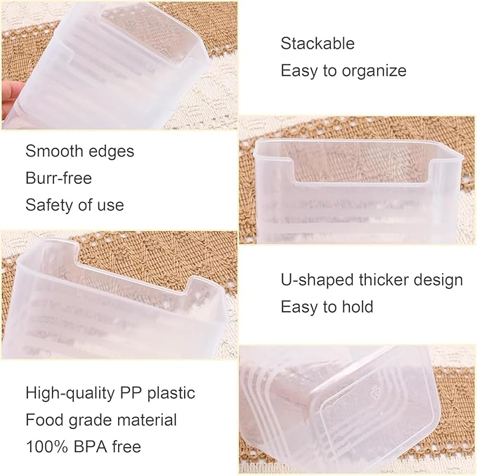 Fridge Storage Containers, Set of 6, 1100ml Each, Square Plastic Organizer Bins with Transparent Side Door, Semi-Airtight, for Fruits and Vegetables