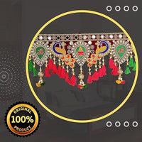 Traditional Multi Zula Pearl Plastic Beads Handmade Door Hanging 37 Inche's, Multicolor