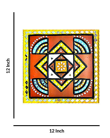 Abstract Geometric Lippan Art, 12 Inch x 12 Inch