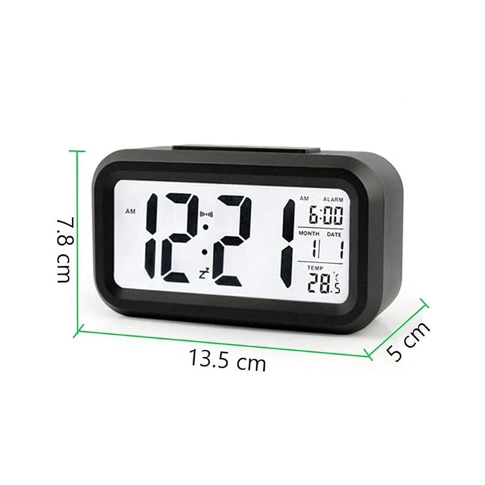 Digital Alarm Clock, Plastic, Black