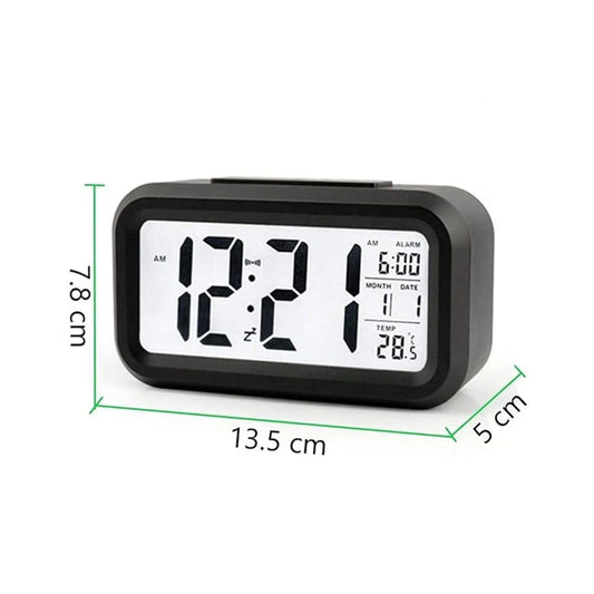 Digital Alarm Clock, Plastic, Black