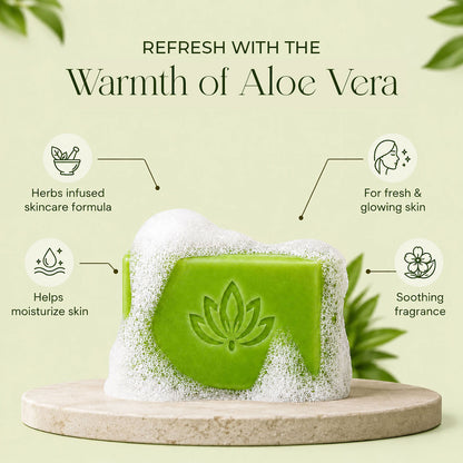 Herbal Bath Bar Soap for Deep Cleansing & Skin Brightening 100g (Aloe Vera & Glycerine, 100g (Pack of 1)