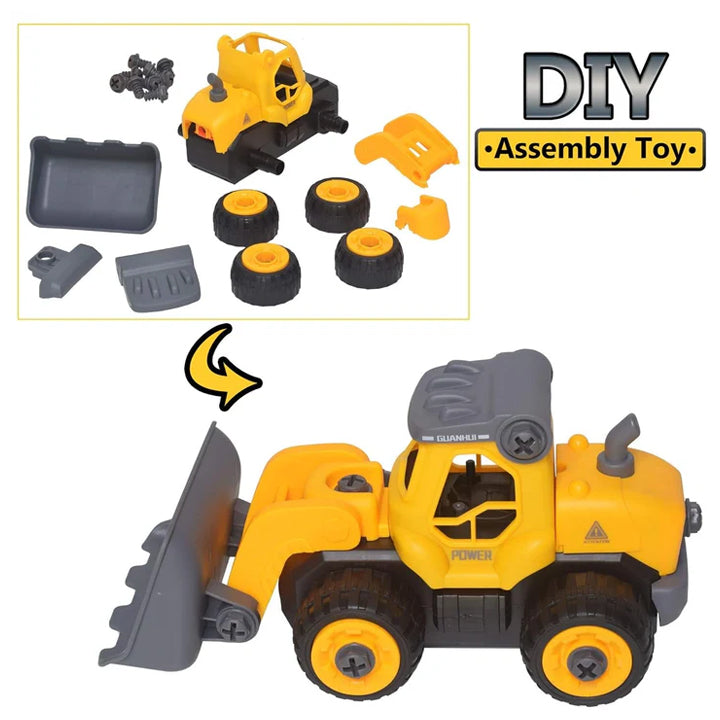 Assembly Construction Bulldozer, Multicolor, Plastic