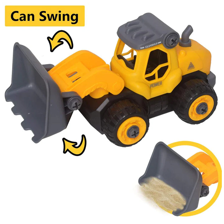 Assembly Construction Bulldozer, Multicolor, Plastic