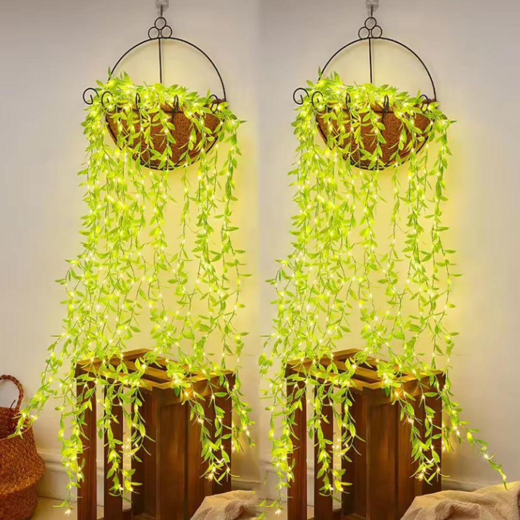 Baystore Artificial Leaf Curtain LED String Lights, 200 LEDs, 8 Modes