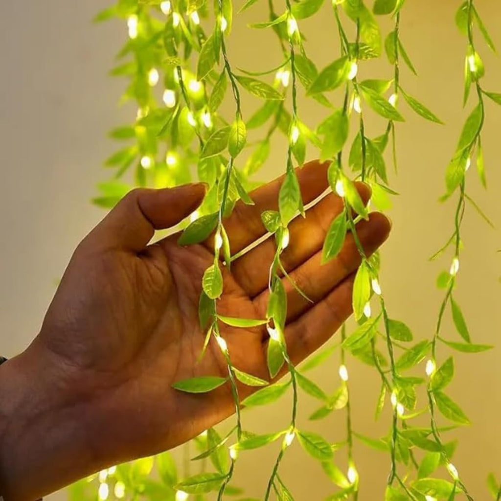 Baystore Artificial Leaf Curtain LED String Lights, 200 LEDs, 8 Modes