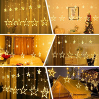 Baystore Star Curtain Lights for Home Decoration, Warm White