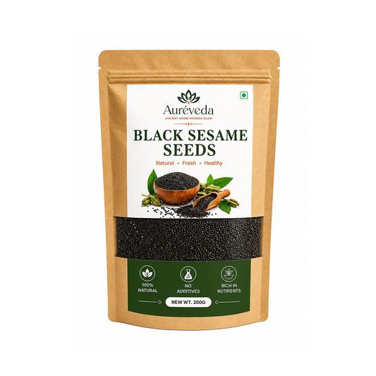 Aureveda Black Sesame Seeds 100% Natural & Premium Quality | Unhulled Til Seeds | Rich in Taste & Aroma | For Cooking, Baking, Salads & Garnishing 200g