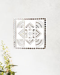 Breathtaking Intricate Geometric Pattern Lippan Art, 12 Inch x 12 Inch