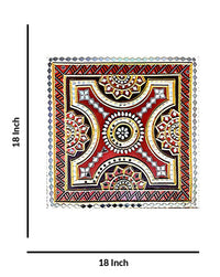 Colorful Square Tapestry Lippan Art, 18 Inch x 18 Inch