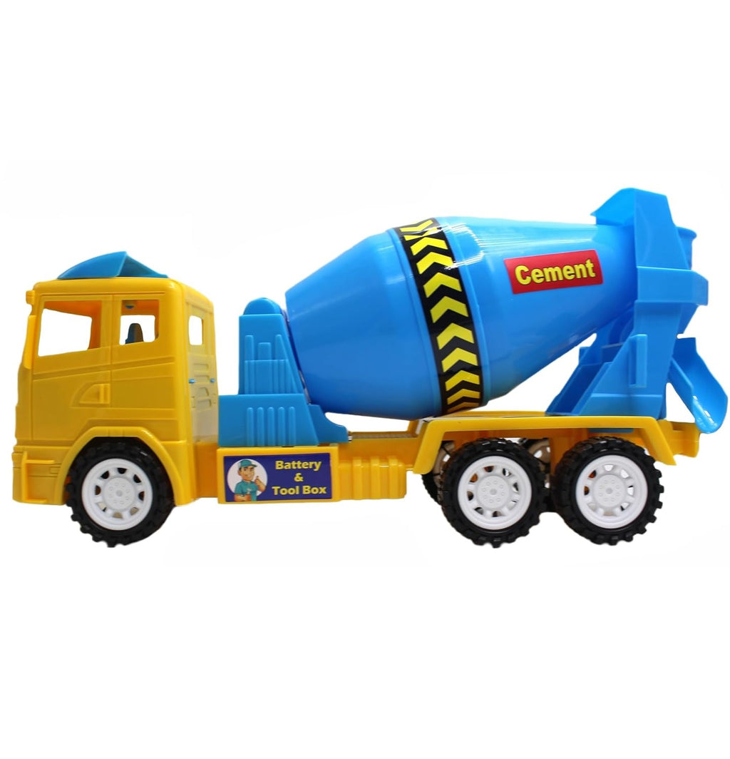 Concrete Mixer Truck, Blue and Yellow