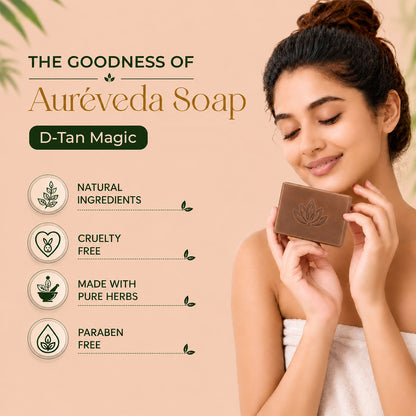 Herbal Bath Bar Soap for Deep Cleansing & Skin Brightening 100g (De-Tan Magic, 100g (Pack of 1)