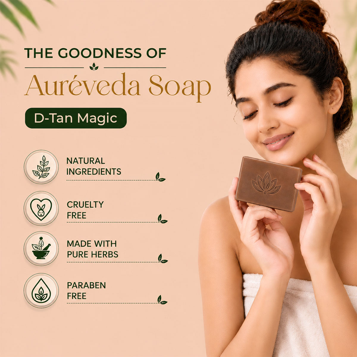 Herbal Bath Bar Soap for Deep Cleansing & Skin Brightening 100g (De-Tan Magic, 100g (Pack of 2)