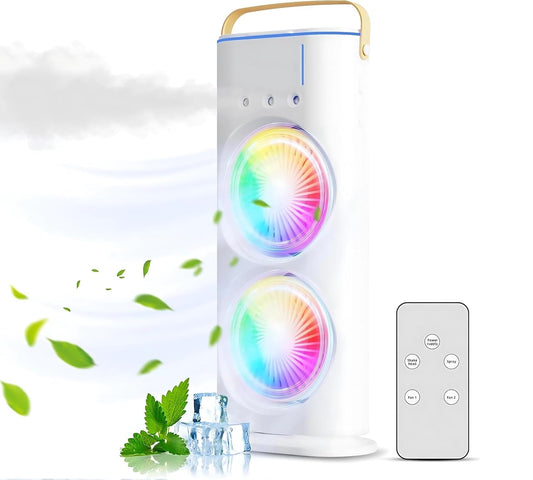 Double Ended Spray Fan with Remote Control, 10 Watts, White