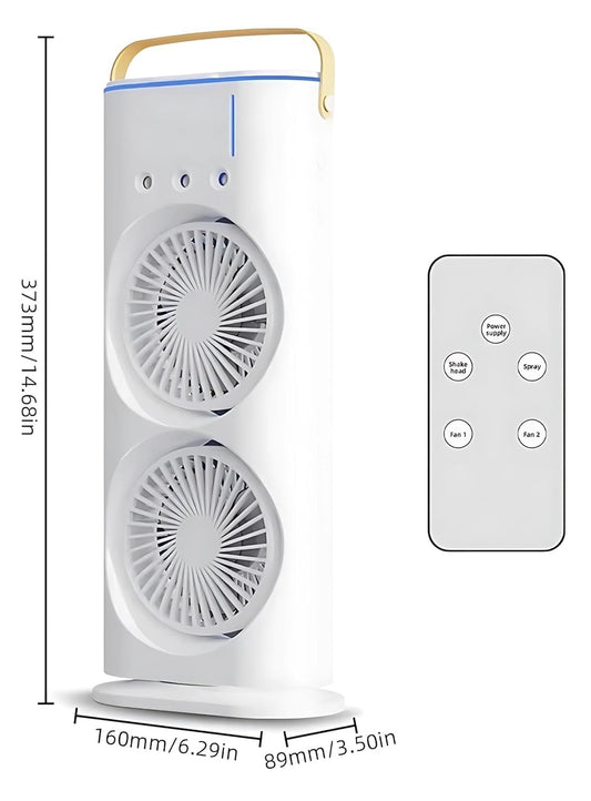 Double Ended Spray Fan with Remote Control, 10 Watts, White