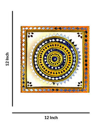 Exquisite Intricate Mandala Lippan Artwork, 12 Inch x 12 Inch