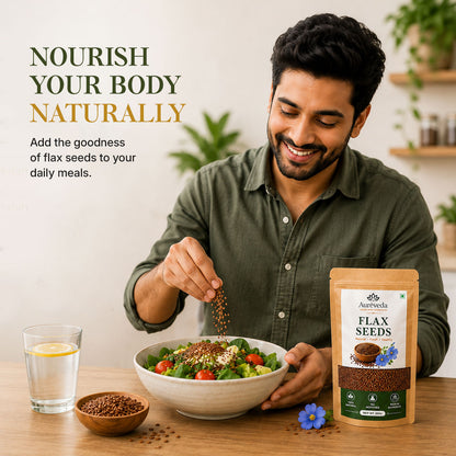 Aureveda 200g Premium Flax Seeds | Alsi Beej for Weight Loss, Hair Growth & Skin Care | High Protein, Omega 3 & Fibre Rich | Authentic Superfood from Bihar for Healthy Living & Daily Energy