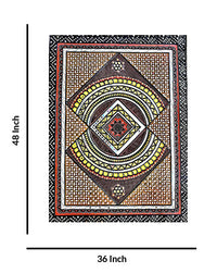 Geometric Tapestry with Intricate Design Lippan Art, 36 Inch x 48 Inch