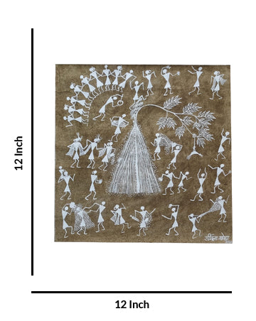 Warli Painting Holi Festival, 12 Inch x 12 Inch