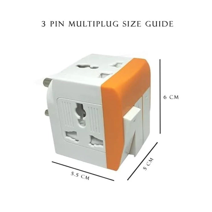 3 Pin Multi Plug Socket, 250 Volts, 5 AMPS