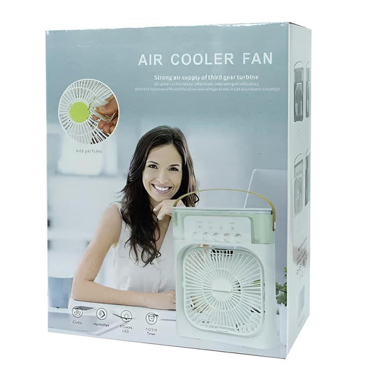 Portable 3-in-1 Water Cooler, Humidifier, and Fan with LED Light and Timer, 10 Watts, 5 Volts