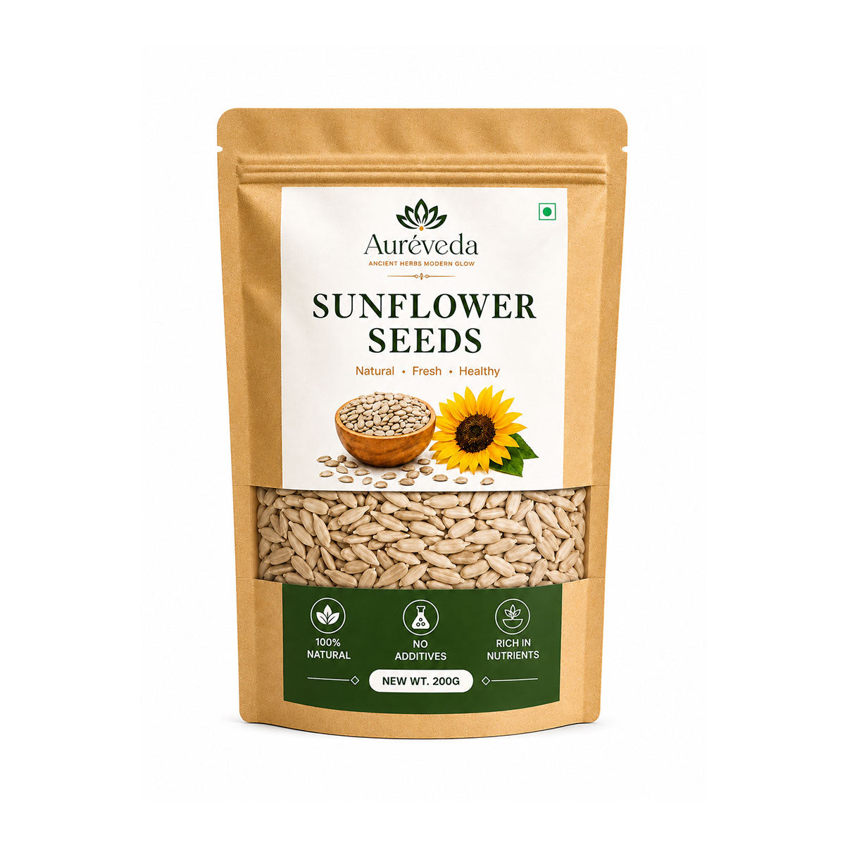 Aureveda Raw Sunflower Seeds 200g - Vitamin E Rich Super Seeds