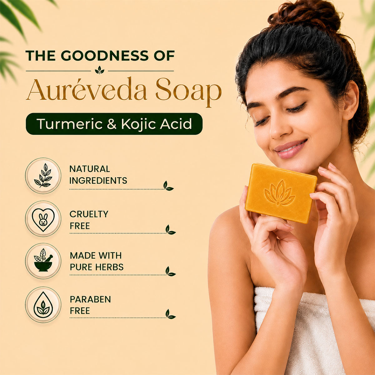 Turmeric & Kojic Acid Soap | Vegan Bath Bar | Deep Cleansing | Brightens Skin | Paraben-Free | Suitable for All Skin Types (Pack Of 2)