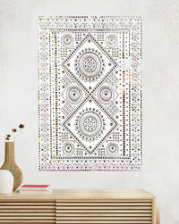 Wall Hanging Tapestry Geometric Patterns Lippan Art, 36 Inch x 48 Inch