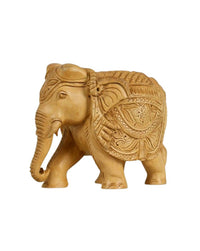 Wooden Carving Handcrafted Elephant, 6 Inch