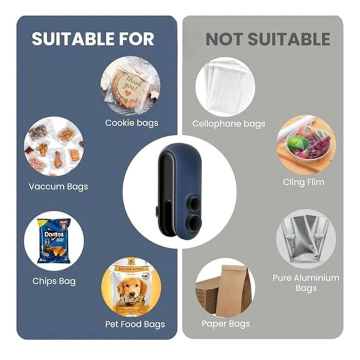 Sealing Machine USB Heat Sealer, Rechargeable, Multicolor